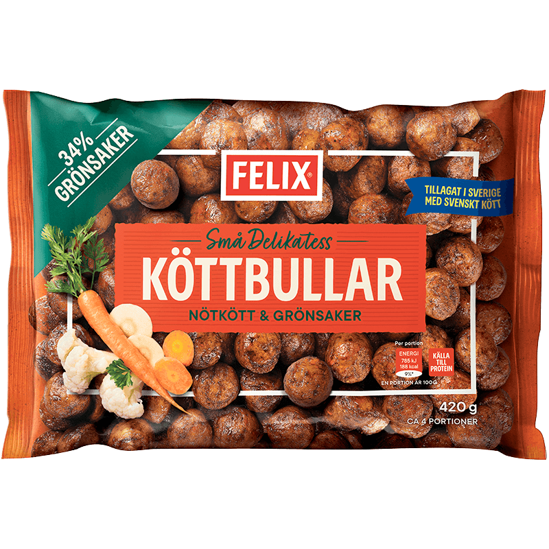 Köttbullar nötkött & grönsaker