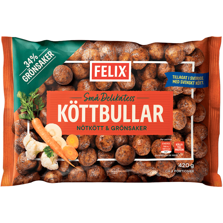 Köttbullar nötkött & grönsaker